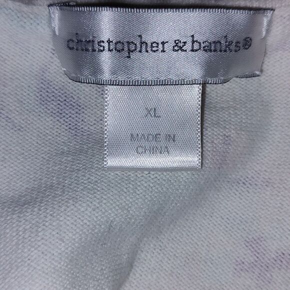 Christopher & Banks Pastel Tea Cup teacup Cardigan Button Sweater  Sz XL - Picture 5 of 5